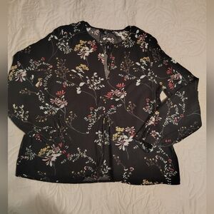 Floral Black Women's Top